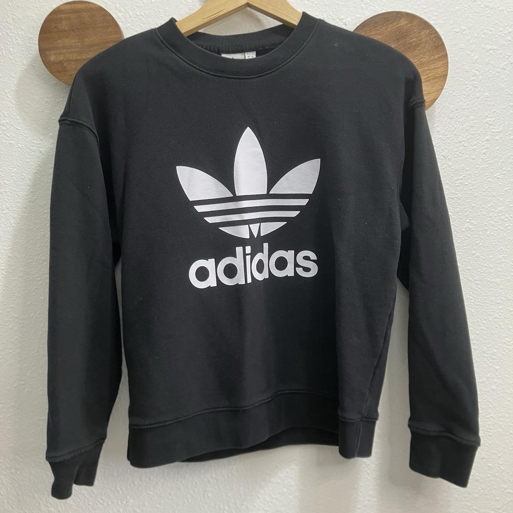 Adidas Women's‎ Trefoil Crew Neck Sweatshirt Small Black